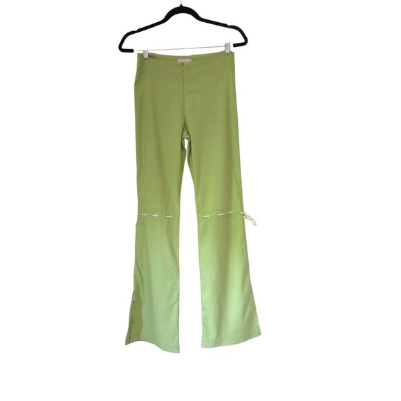 Vintage Cache Viscose Blend Lime Green Flared Pants, France SZ S - Picture 1 of 7